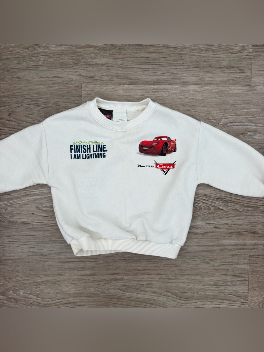 ZARA Toddler Boy Disney Lightning Mcqueen Cars Sweatshirt Size 2 years